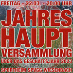 Jahreshauptversammlung - Freitag, 22.03.24, ab 20:00 Uhr im Sportheim der SpVgg Wiesenbach
