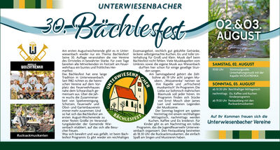 30. Bächlesfest - 2. & 3. August 2025